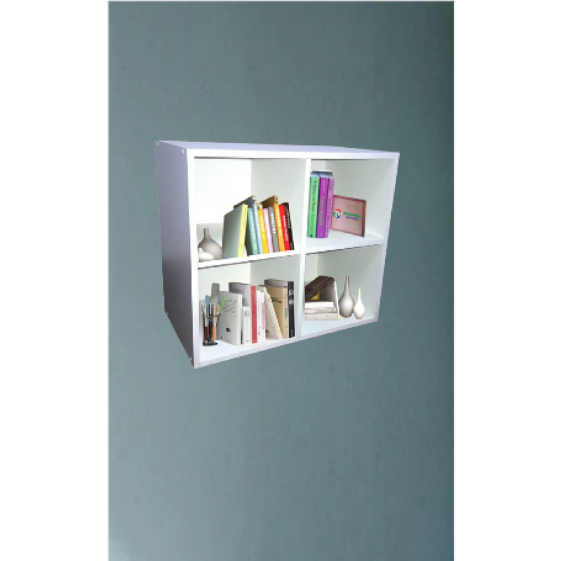 Biblioteca Cubo Aéreo Em Mdf Branco
