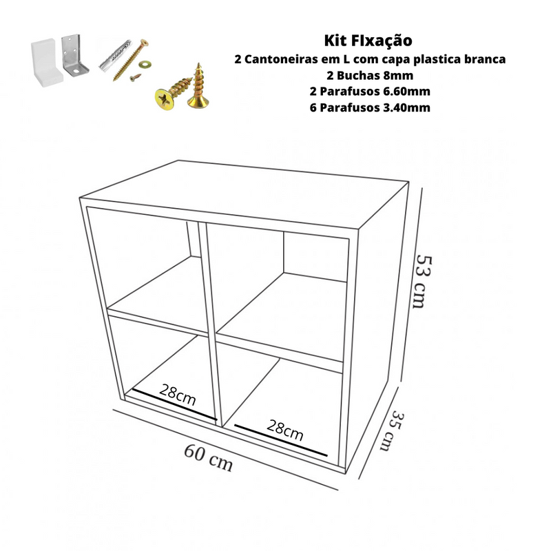 Biblioteca Cubo Aéreo Em Mdf Branco