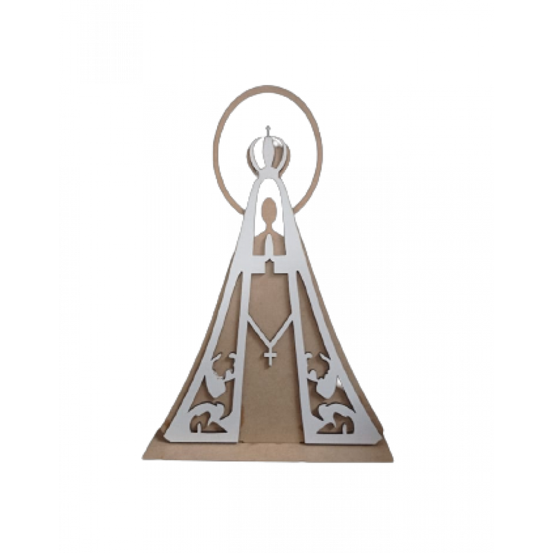 Enfeite de Mesa em MDF Nossa Senhora Aparecida Arco Natural