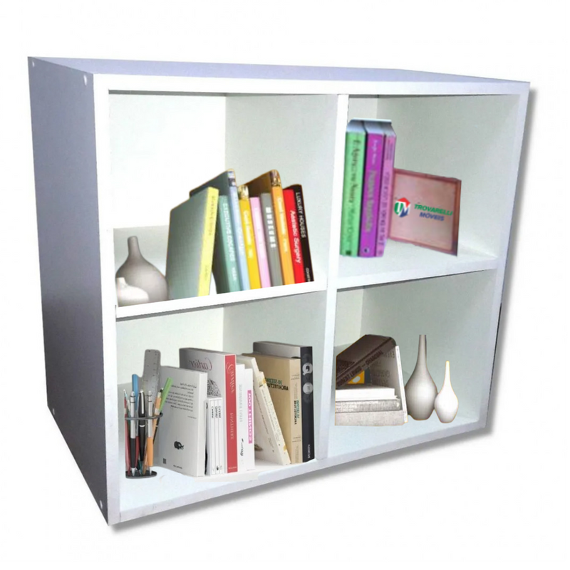 Biblioteca Cubo Aéreo Em Mdf Branco