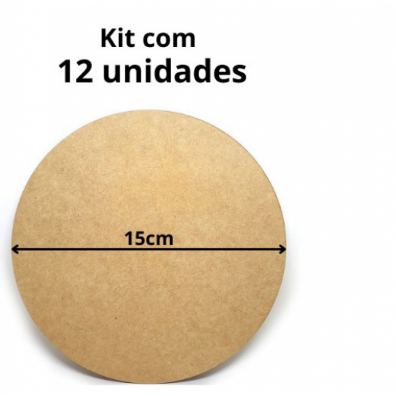 12 Sousplat MDF 15cm de diámetro e 3MM de espessura