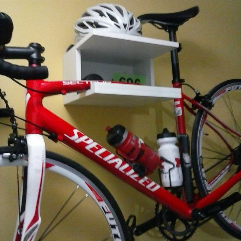 Suporte Para Bike Em Mdf Branco