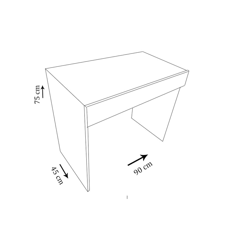 Mesa Office Com Gaveta Natural Em Mdf