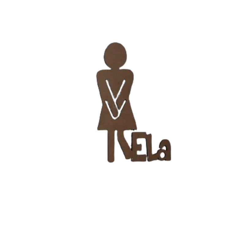 Plaquinha Para Banheiro Feminino Ela 3mm natural