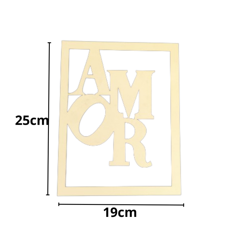 Quadro Decorativo AMOR em MDF Branco