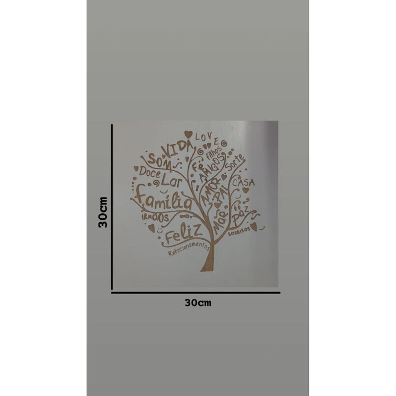 Quadro Arvore Frases Branco Em Mdf