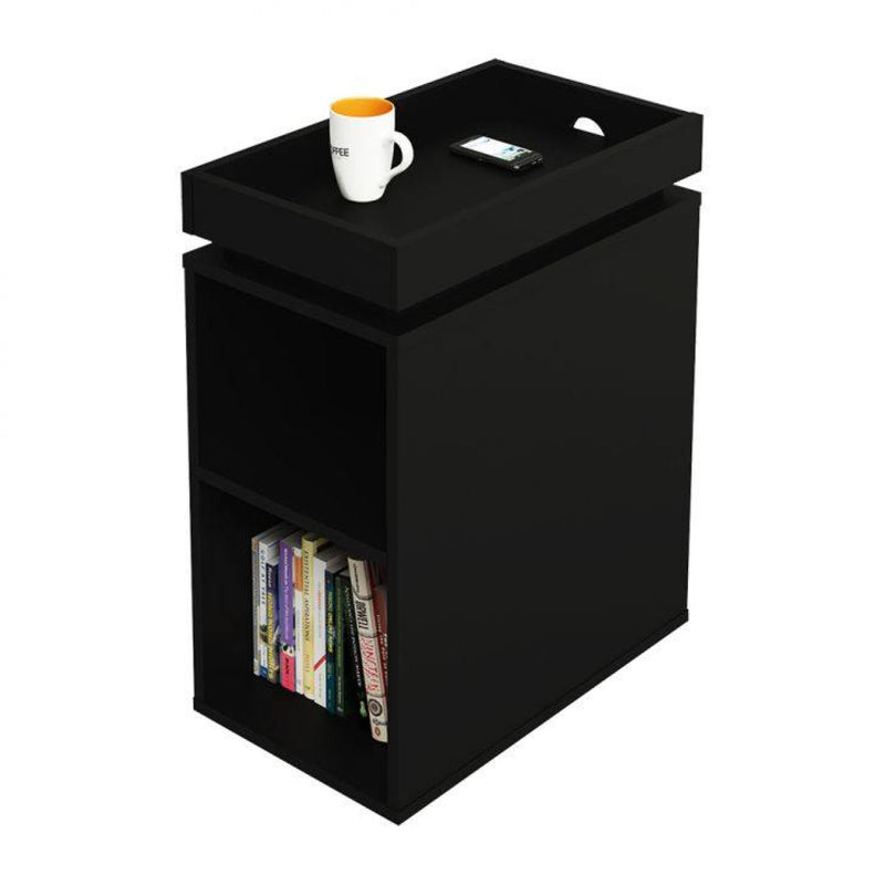 Mesa de Cabeceira Lateral Preto Em Mdf
