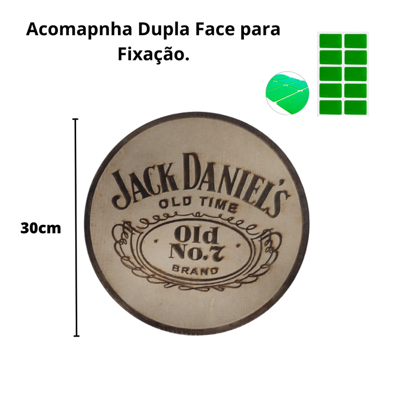 Placa decorativa old7 jack daniels em mdf natural