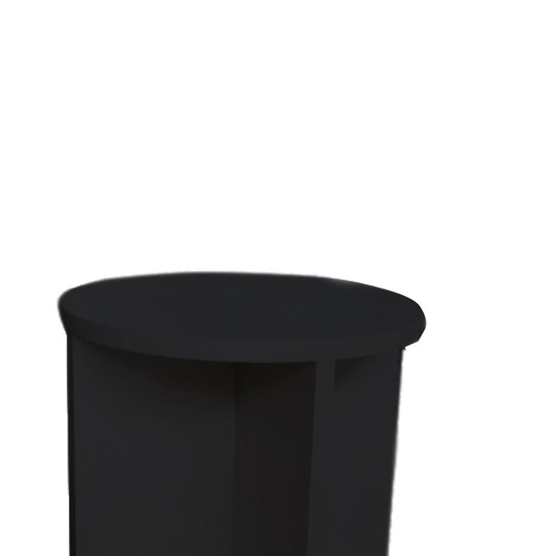 Banco Tampo Redondo 55cm Em Mdf Preto