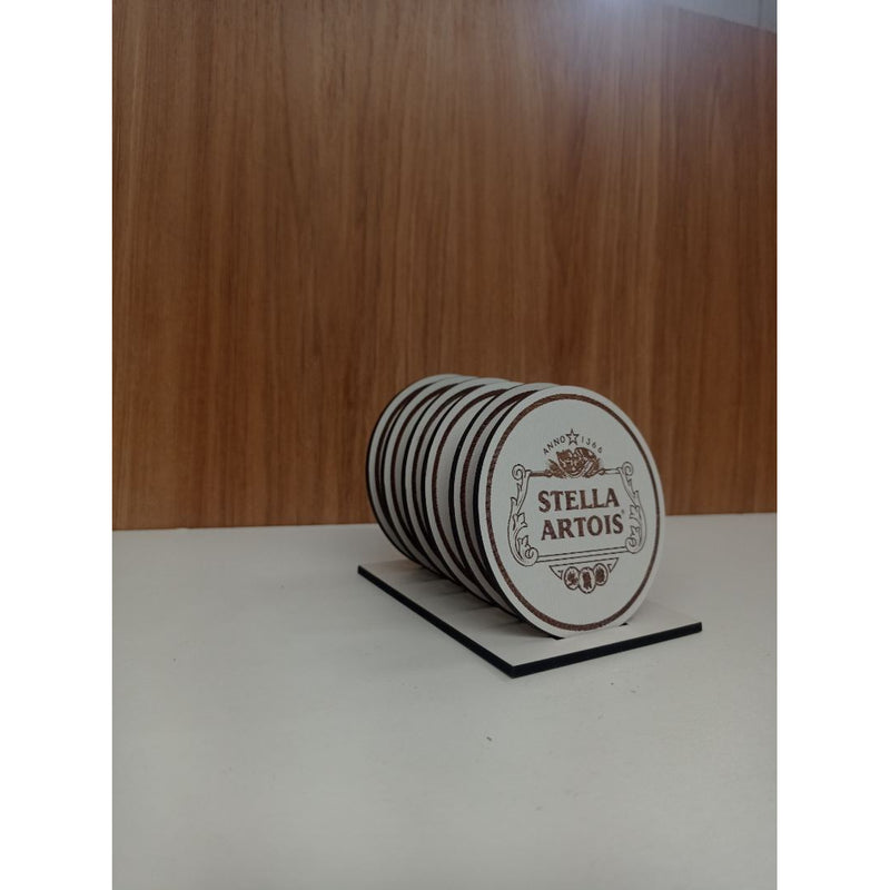 Porta Copo Stella Artois Branco Em Mdf