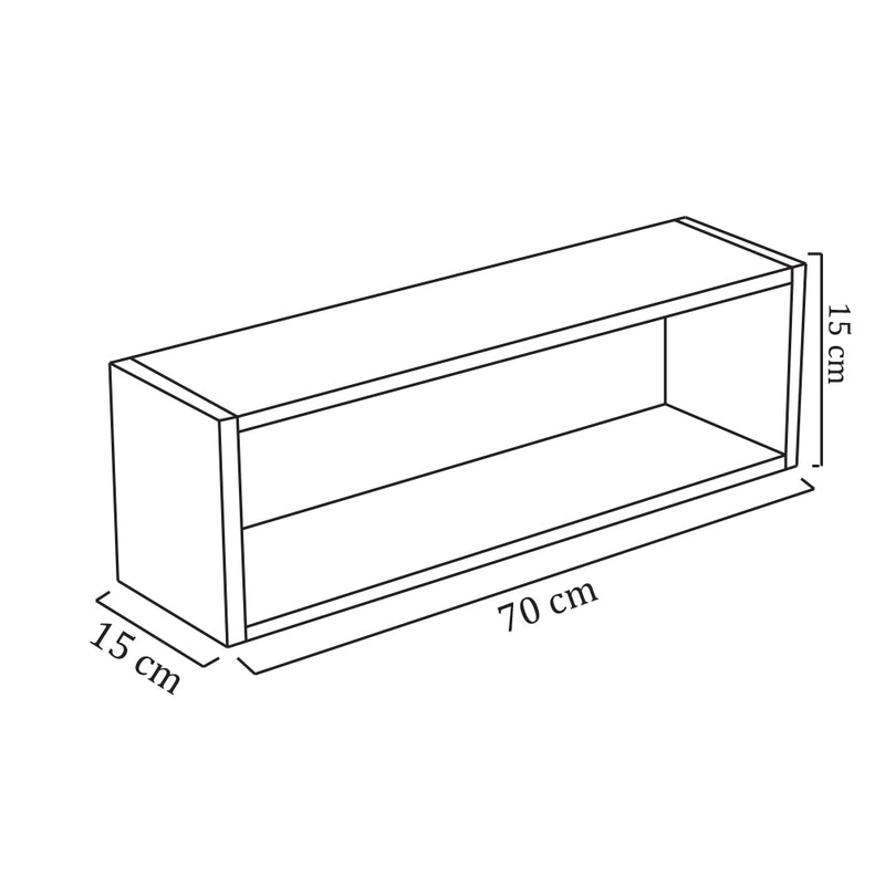 Nicho Retangular Decorativo  70cx25px15a  Preto Em Mdf