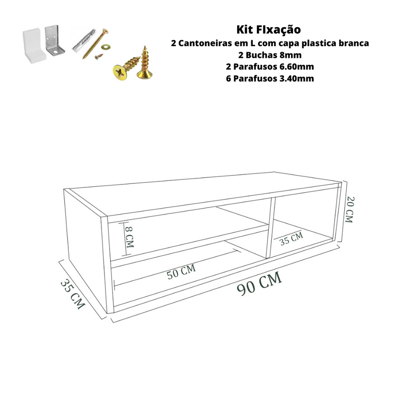 Rack Sala Suspenso Madeirado Em Mdf