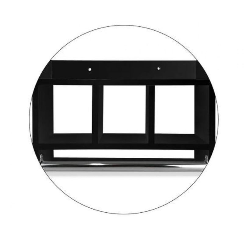 Nicho De Parede Para Banheiro Porta Toalha Em Mdf Preto