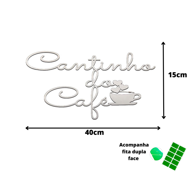 Placa Decorativa caligrafia Cantinho do CafŽ Trovarelli