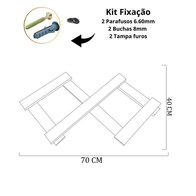 Cabideiro de Parede Sanfona Preto Em Mdf