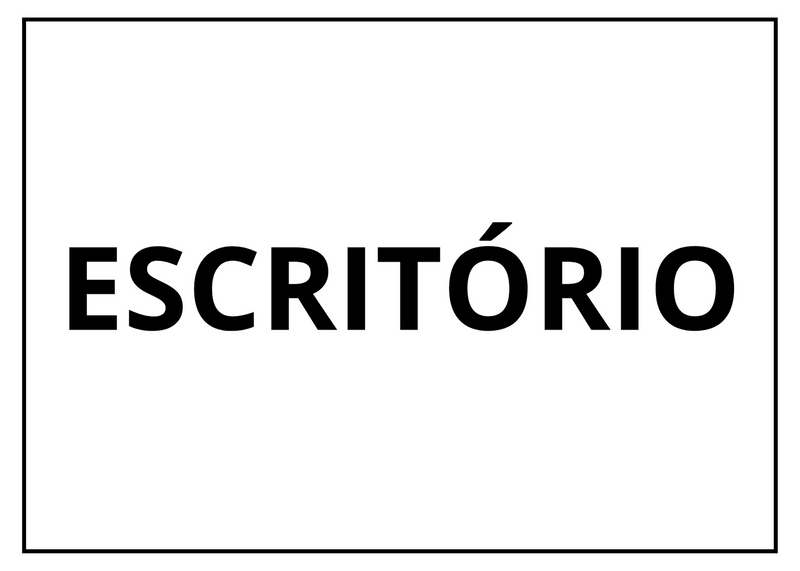 Placa sinalização 1/2 oficio escritório mdf branco