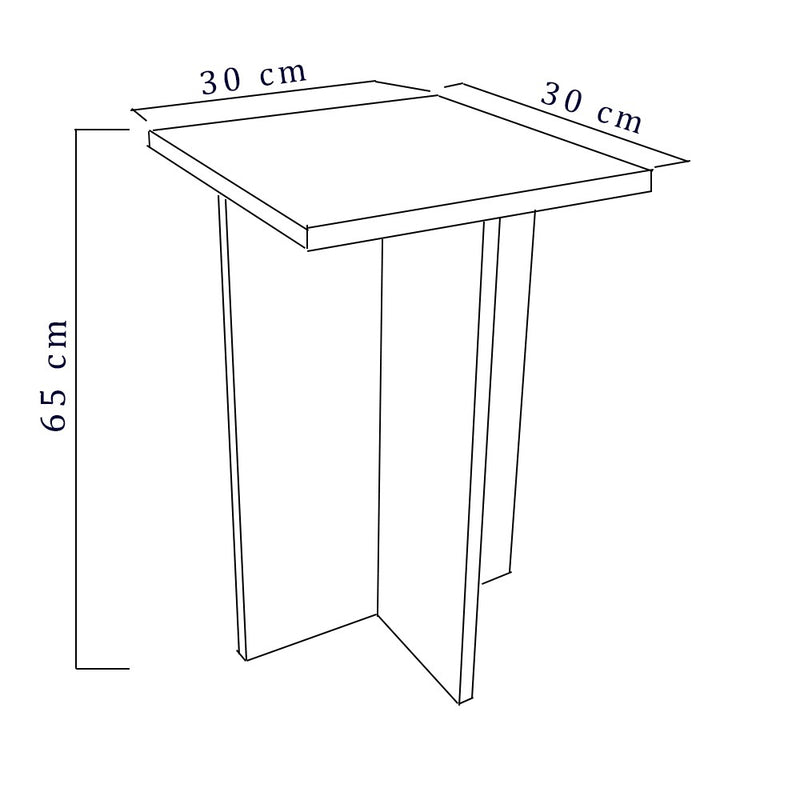 Banco Tampo Quadrado 65cm Em Mdf Madeirado