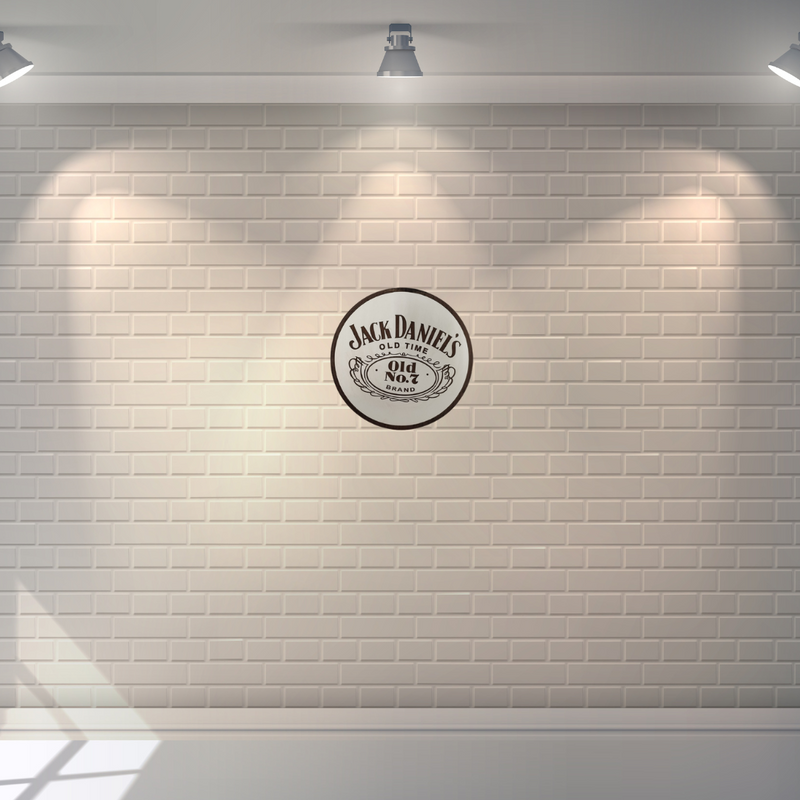 Placa decorativa OLD7 jack daniels em mdf branco