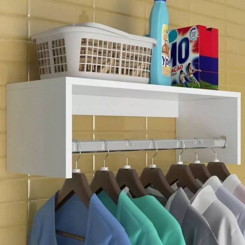 Nicho com Var‹o 80cm Branco Em Mdf
