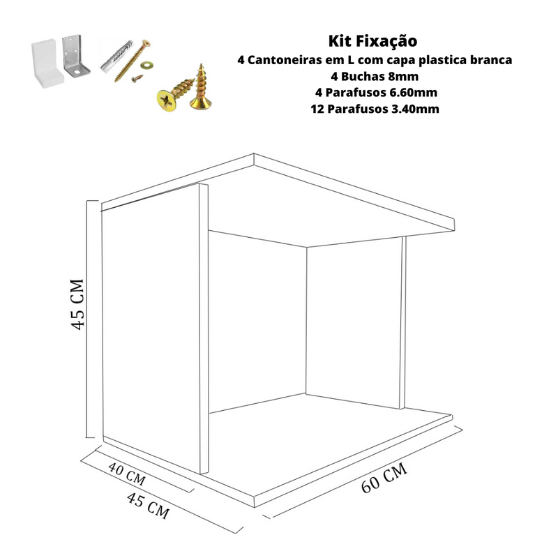 Suporte De Microondas Simples Em Mdf Preto