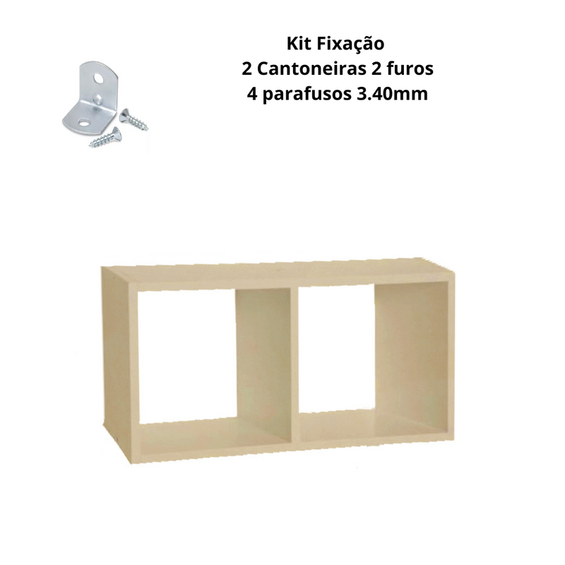 Nicho Duplo 30X15X20 cm Em Mdf Preto