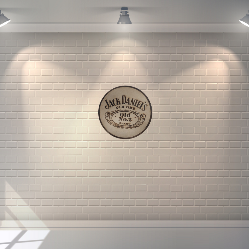 Placa decorativa old7 jack daniels em mdf natural