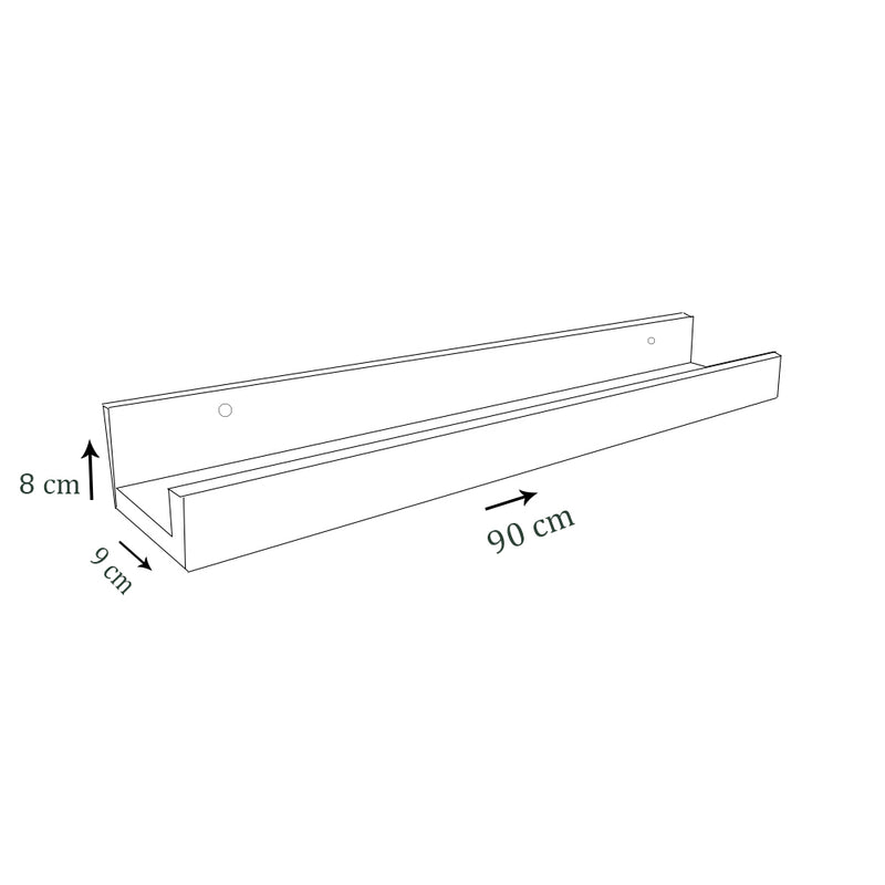 Prateleira Esmalteria Simples Multiuso 90 Cm Natural Mdf Cru