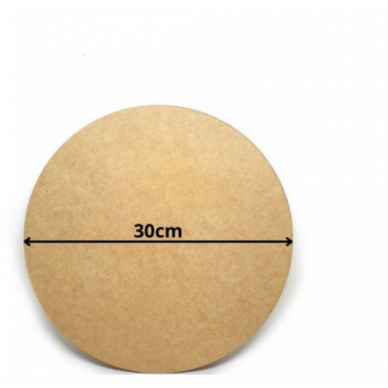 Sousplat MDF cru 30cm de di‰metro e 3MM de espessura