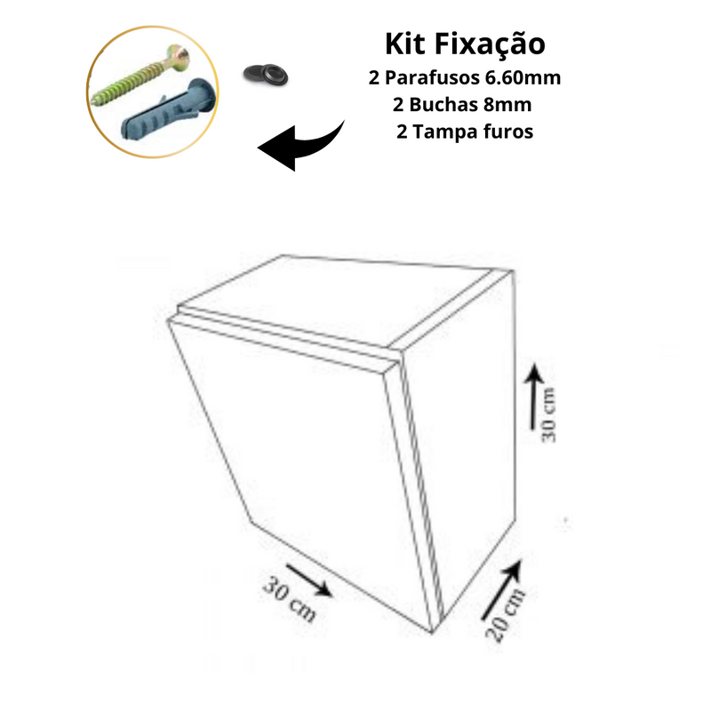 Armário Aéreo 1 Porta Em Mdf Branco