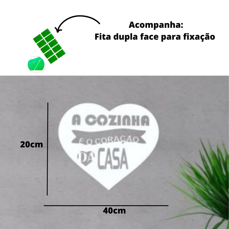 Quadro A Cozinha  O Coração Da Casa MDF Branco