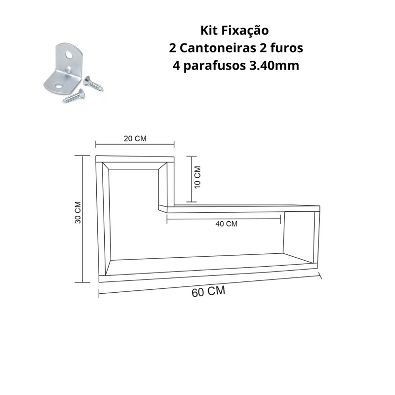 Prateleira nicho L Em Mdf Branco