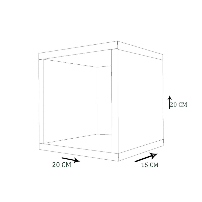 Nicho Decorativo 20x20x15 cm Em Mdf Preto