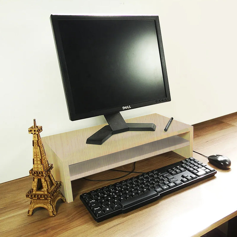 Suporte c/ Prateleira Para Monitor Madeirado Em Mdf