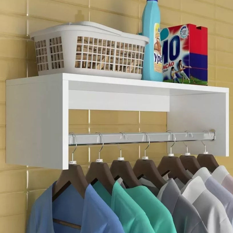 Nicho com Var‹o 80cm Branco Em Mdf