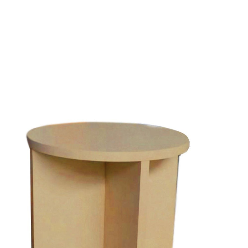 Banco Tampo Redondo 65cm Em Mdf Natural