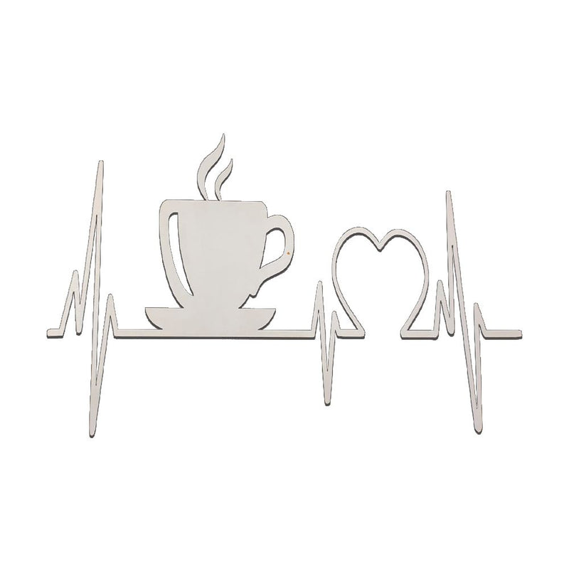 Placa Decorativa Cardiograma CafŽ MDF Branco