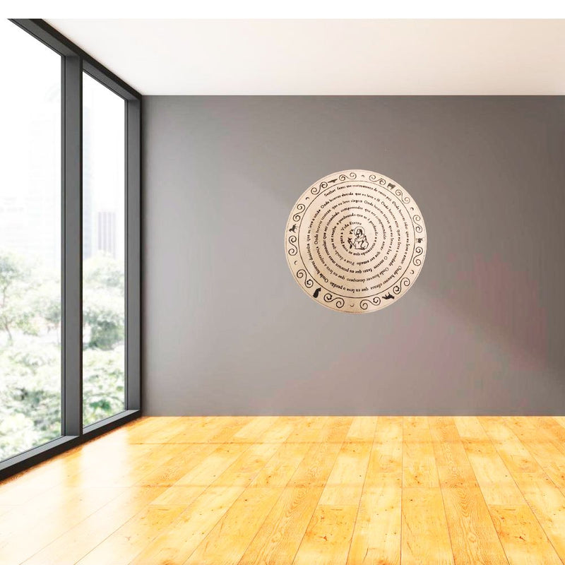 Mandala Oração de São Francisco em MDF 30 cm natural