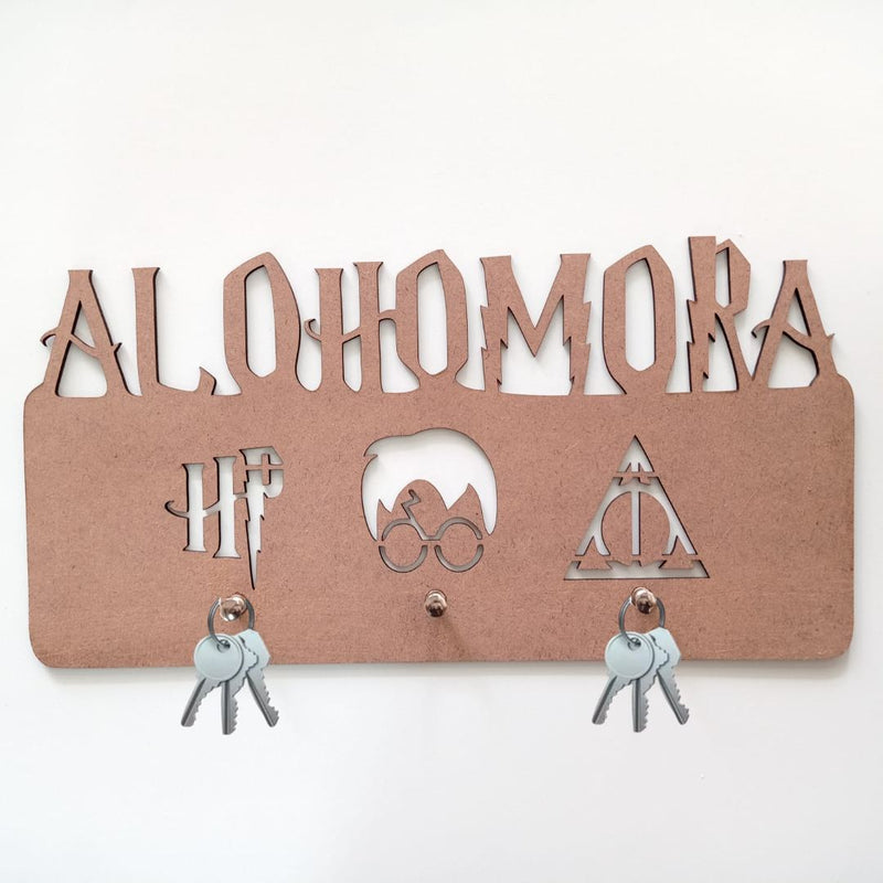 Porta Chave Alohomora Harry Potter Natural em Mdf
