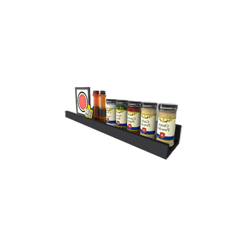 Prateleira Tempero Simples 80 Cm Preto Em Mdf
