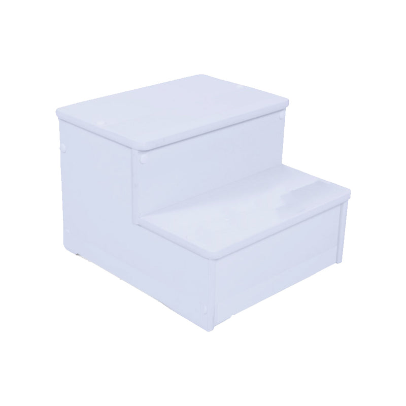 Escada Auxiliar  2 Degraus Em Mdf branco