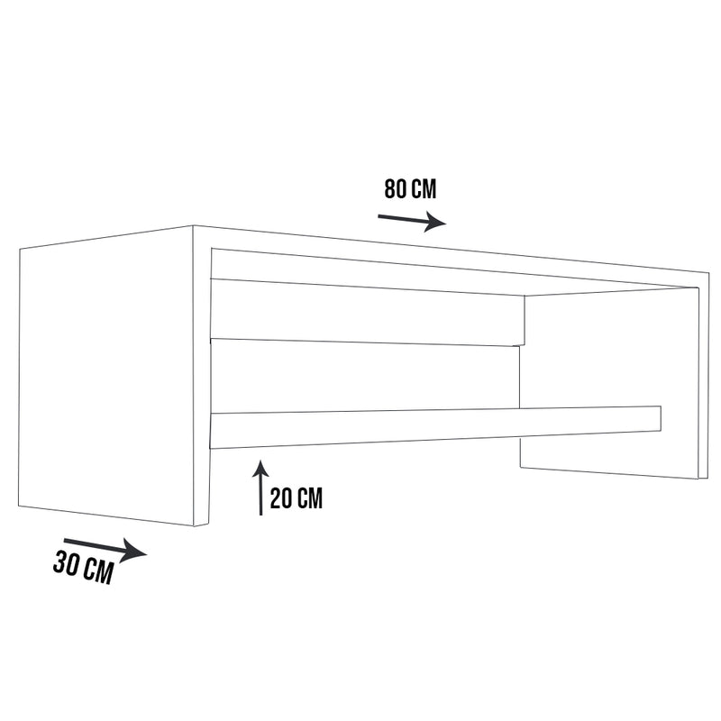 Nicho com Var‹o 80cm Preto Em Mdf