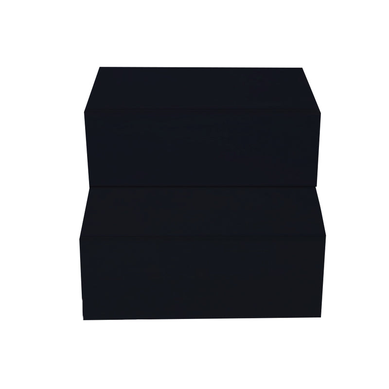 Escada Auxiliar  2 Degraus Em Mdf Preto