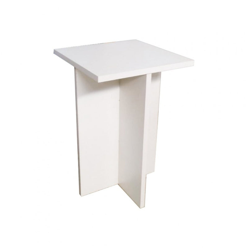 Banco Tampo Quadrado 65cm Em Mdf Branco