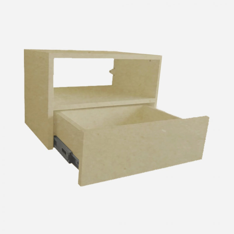 Mesa De Cabeceira Suspensa 1 Gaveta Em Mdf Natural