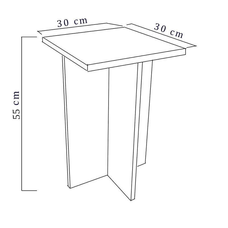 Banco Tampo Quadrado 55cm Em Mdf Preto