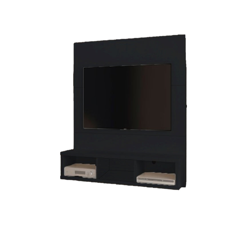 Painel Para Tv Em Até 32 Polegadas 3 Nichos Preto Em Mdf