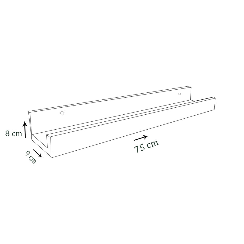 Prateleira Esmalteria Simples 75 Cm Branco Em Mdf