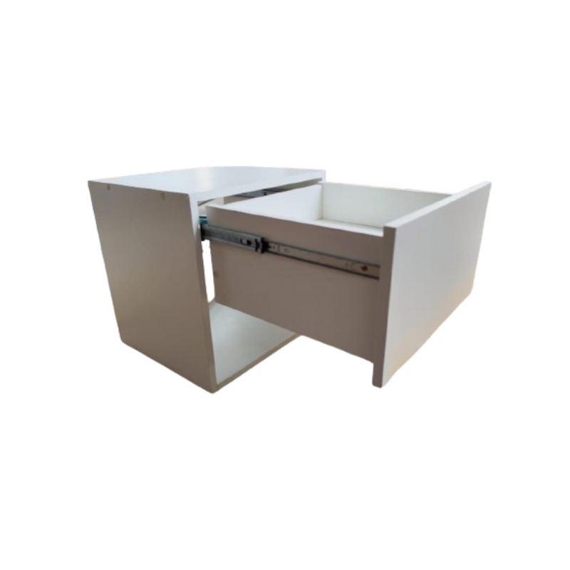 Mesa de cabeceira c Gaveta Secreta Lado Direito Mdf Branco