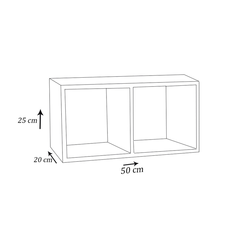 Nicho Duplo 50X25X20 cm Em mdf Natural