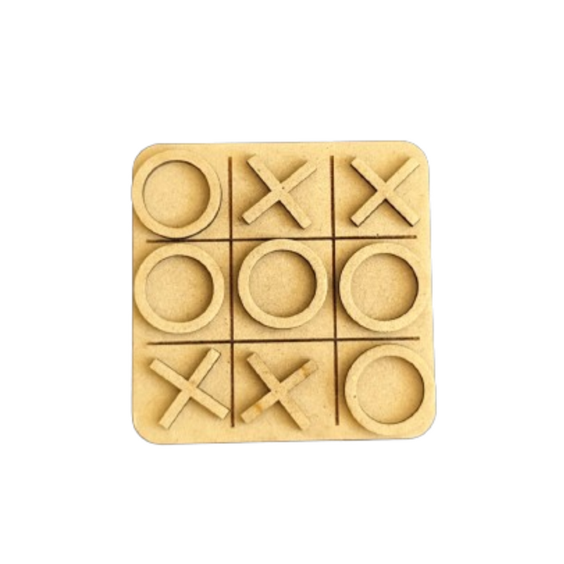 Jogo da Velha em MDF 3mm natural passa tempo perfeit